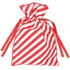 Sac  pour cadeau de Noël rouge et blanc en tissu - 20x30 cm